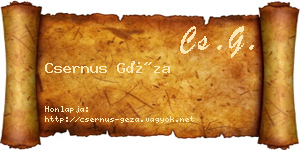 Csernus Géza névjegykártya